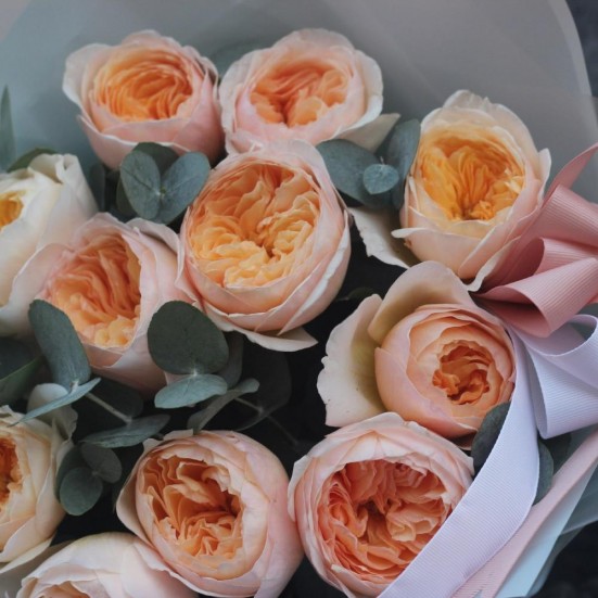 Букет из пионовидных роз Дэвида Остина - фото 8
